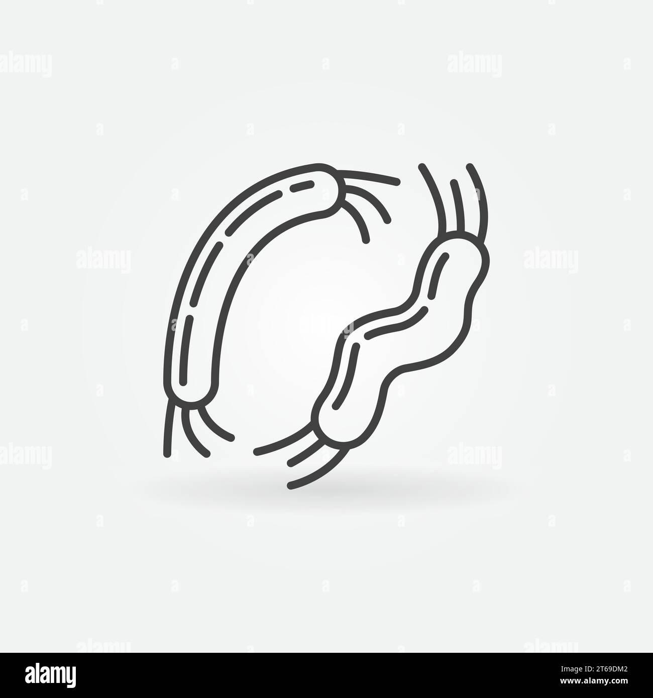 Elément de logo ou icône de virologie du concept de vecteur pathogène en ligne fine Illustration de Vecteur