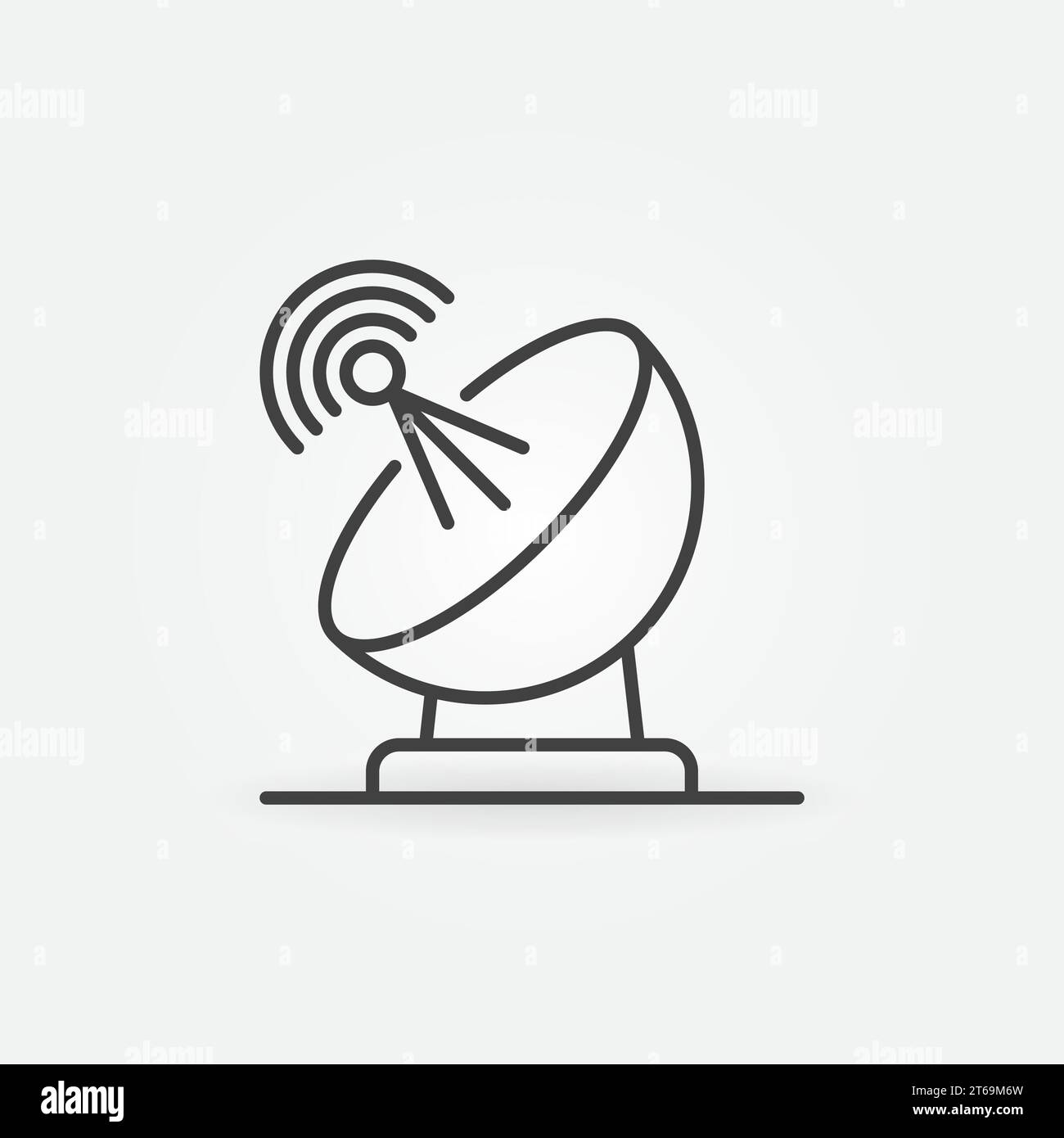 Icône ou symbole vectoriel de concept d'antenne satellite parabolique en ligne fine Illustration de Vecteur