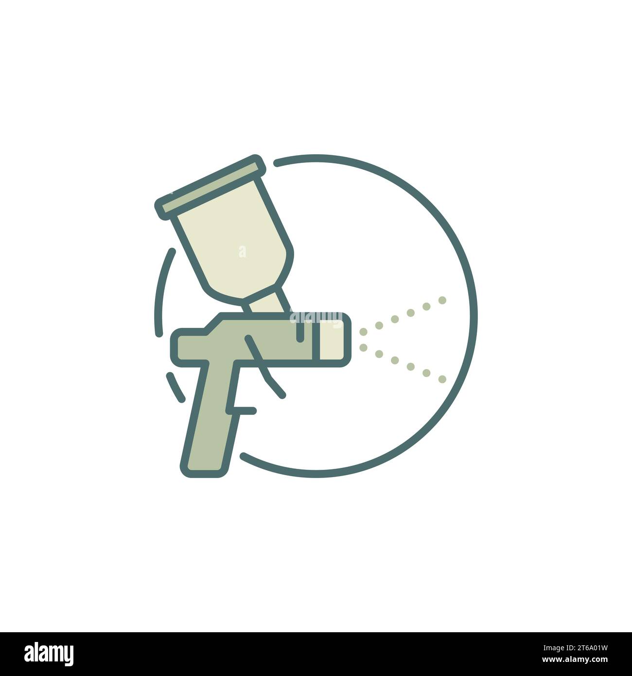 Icône colorée ou élément de conception du concept de pistolet à peinture Illustration de Vecteur