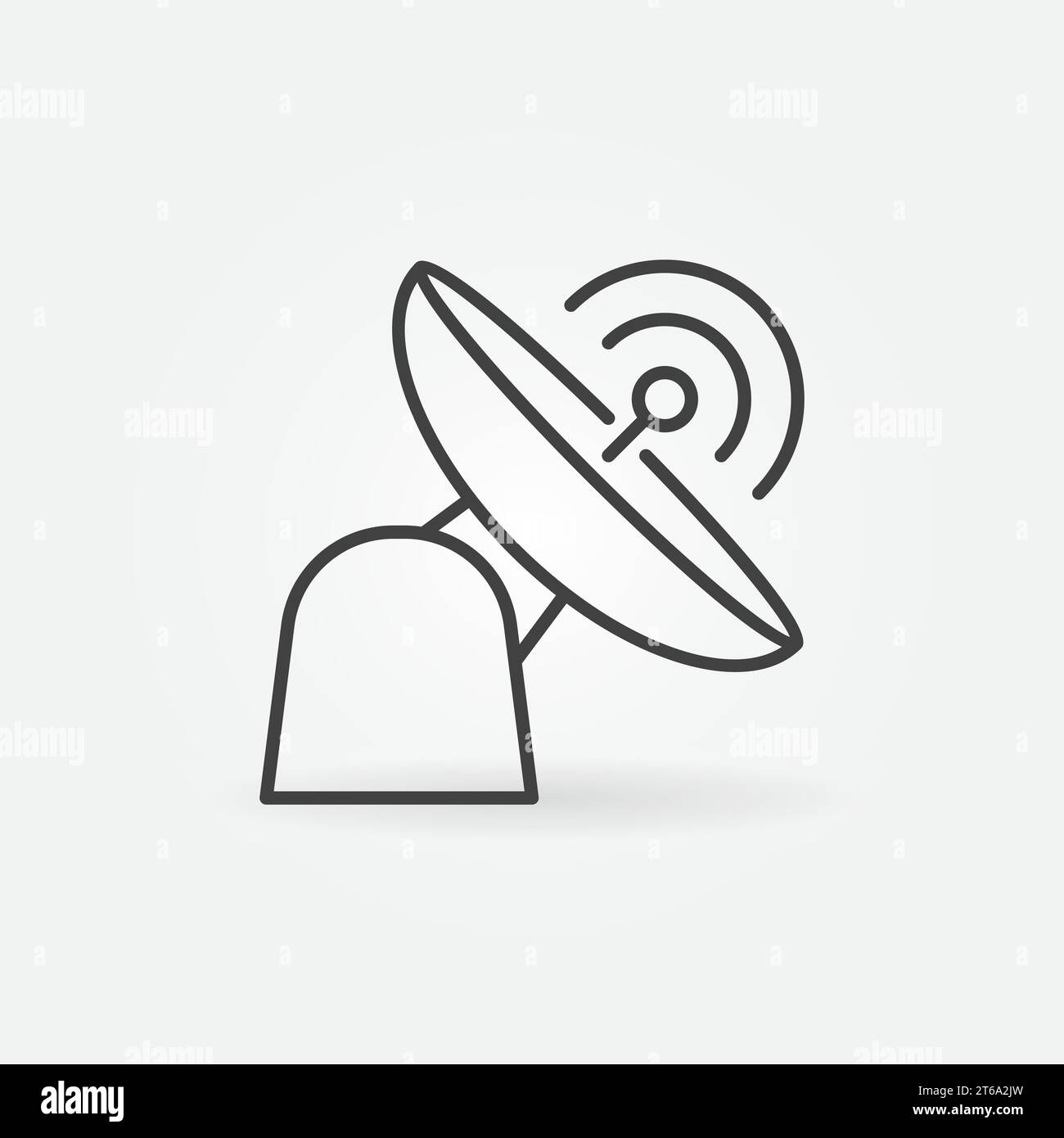 Icône de concept de ligne mince de vecteur d'antenne parabolique ou radar ou élément de conception Illustration de Vecteur