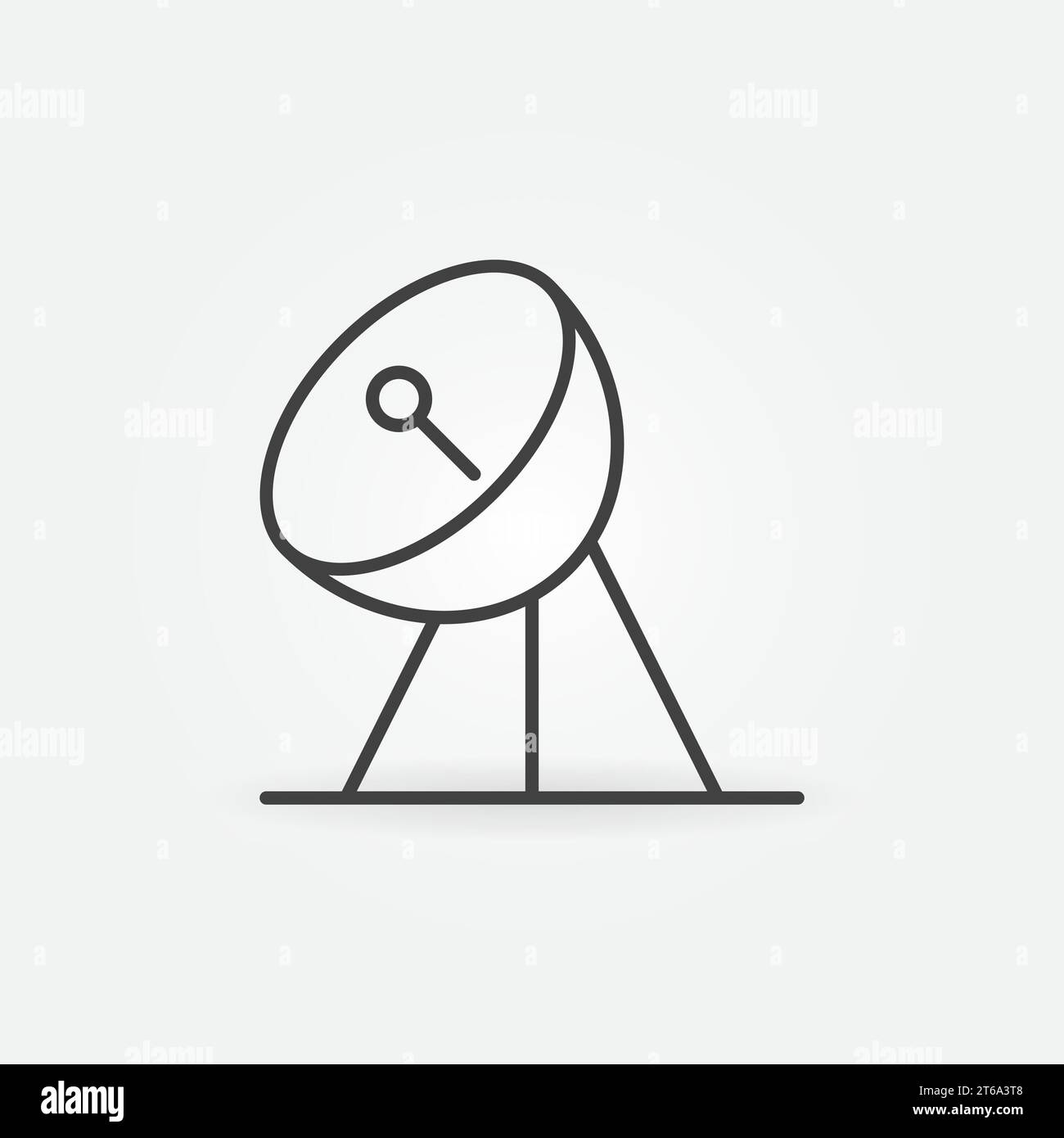 Icône ou symbole de concept vectoriel de récepteur d'antenne parabolique dans le style de ligne fine Illustration de Vecteur