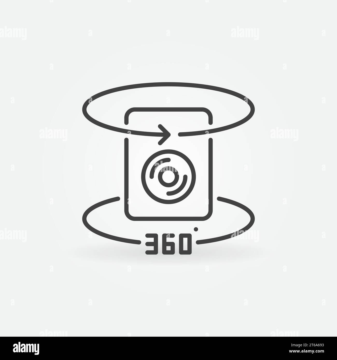 Concept vectoriel linéaire de caméra à 360 degrés icône simple ou élément de conception Illustration de Vecteur