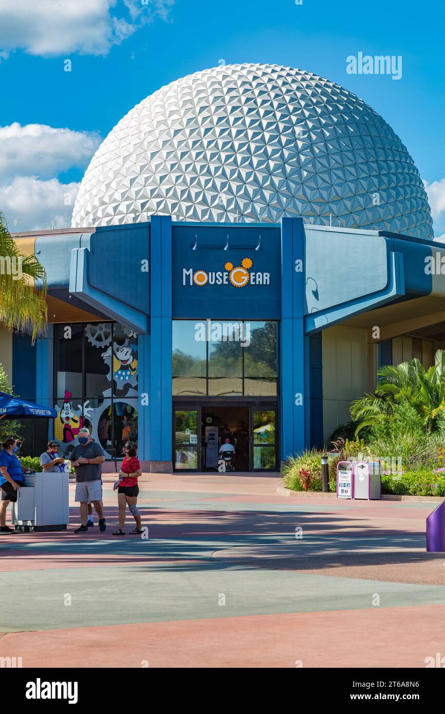 Boutique de souvenirs Mouse Gear à Epcot au Walt Disney World à Orlando, Floride Banque D'Images