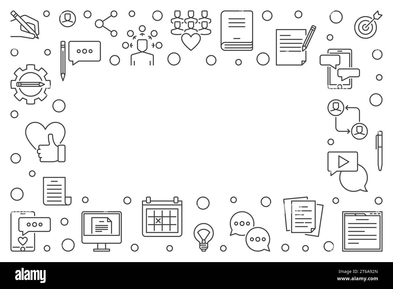 Concept de vecteur de contenu illustration de contour minimal ou cadre horizontal Illustration de Vecteur