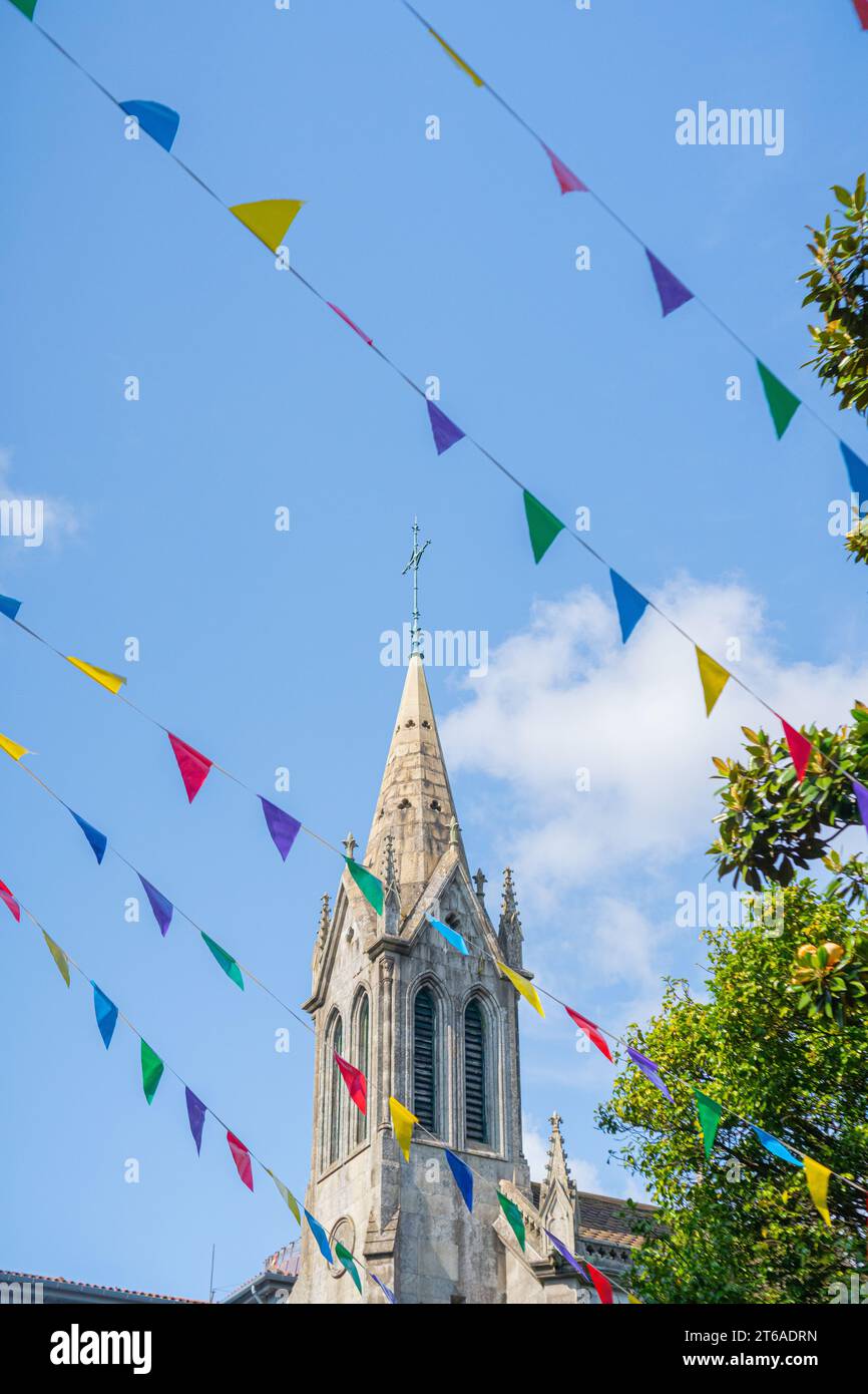 Les drapeaux du festival de San Juan décorations en plein air Banque D'Images