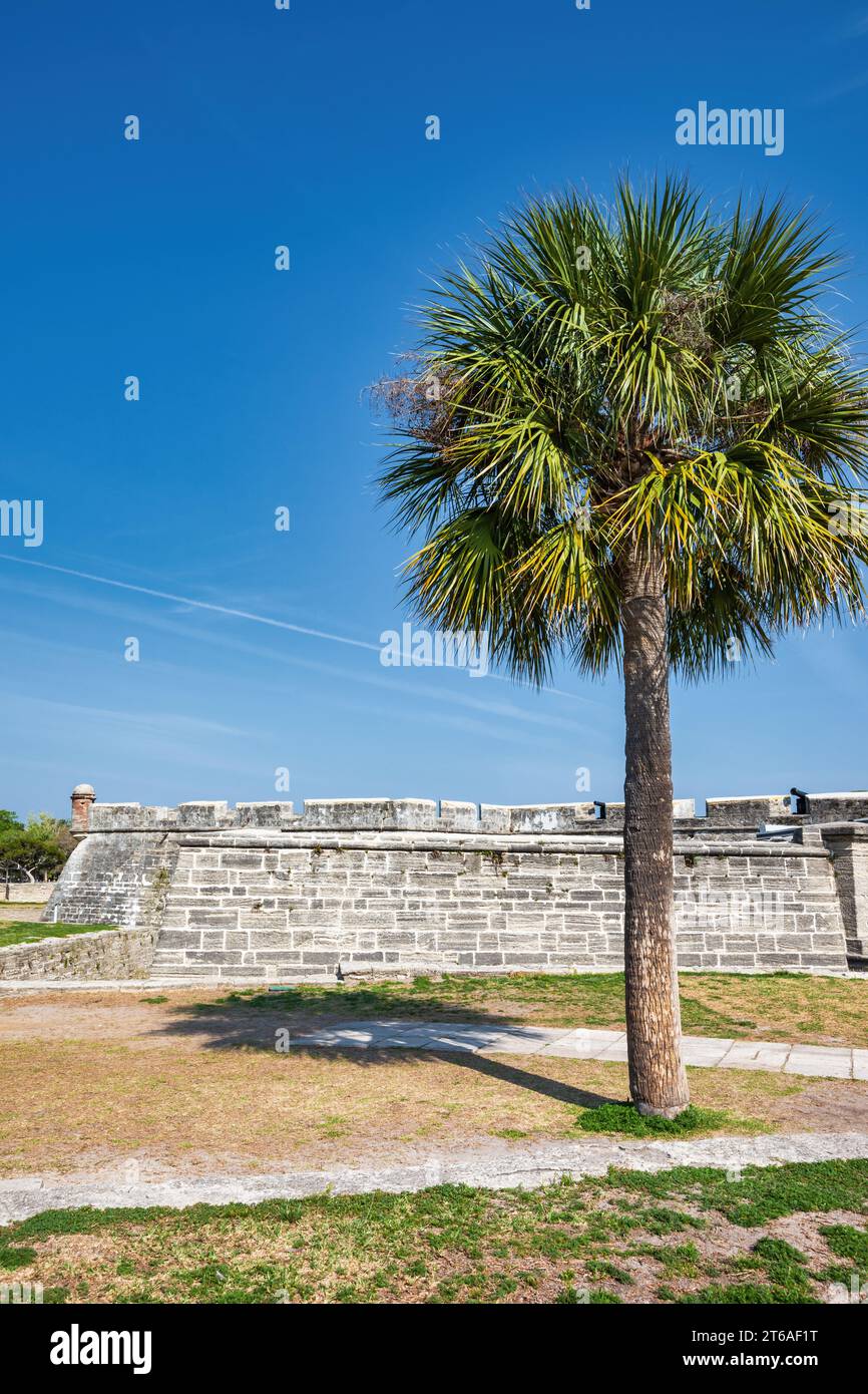 Castillo de San Marcos, le plus ancien fort de maçonnerie des États-Unis, à St. Augustine, Floride. Banque D'Images