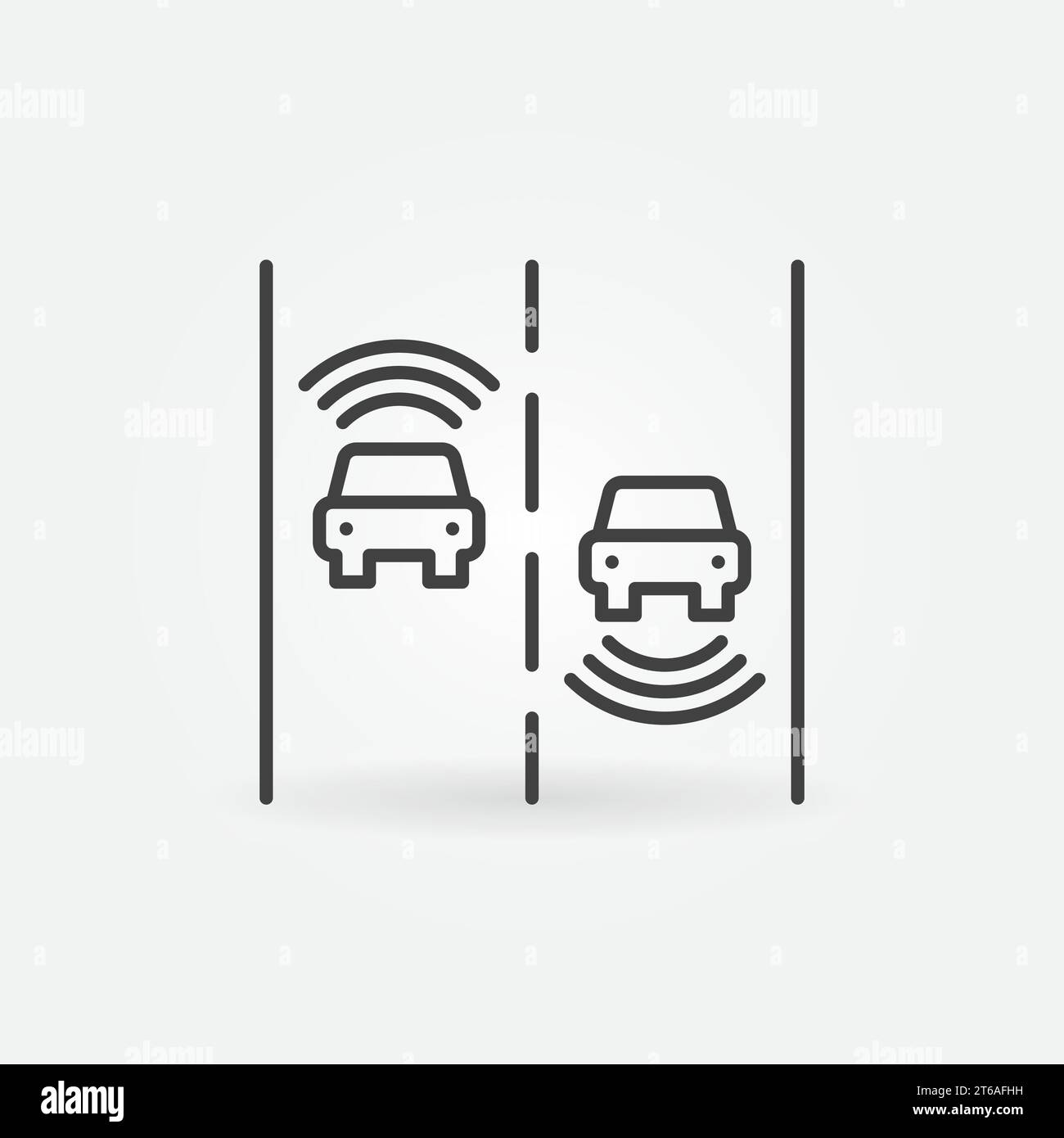 Deux véhicules autonomes décrivent l'icône de concept vectoriel ou l'élément de conception Illustration de Vecteur