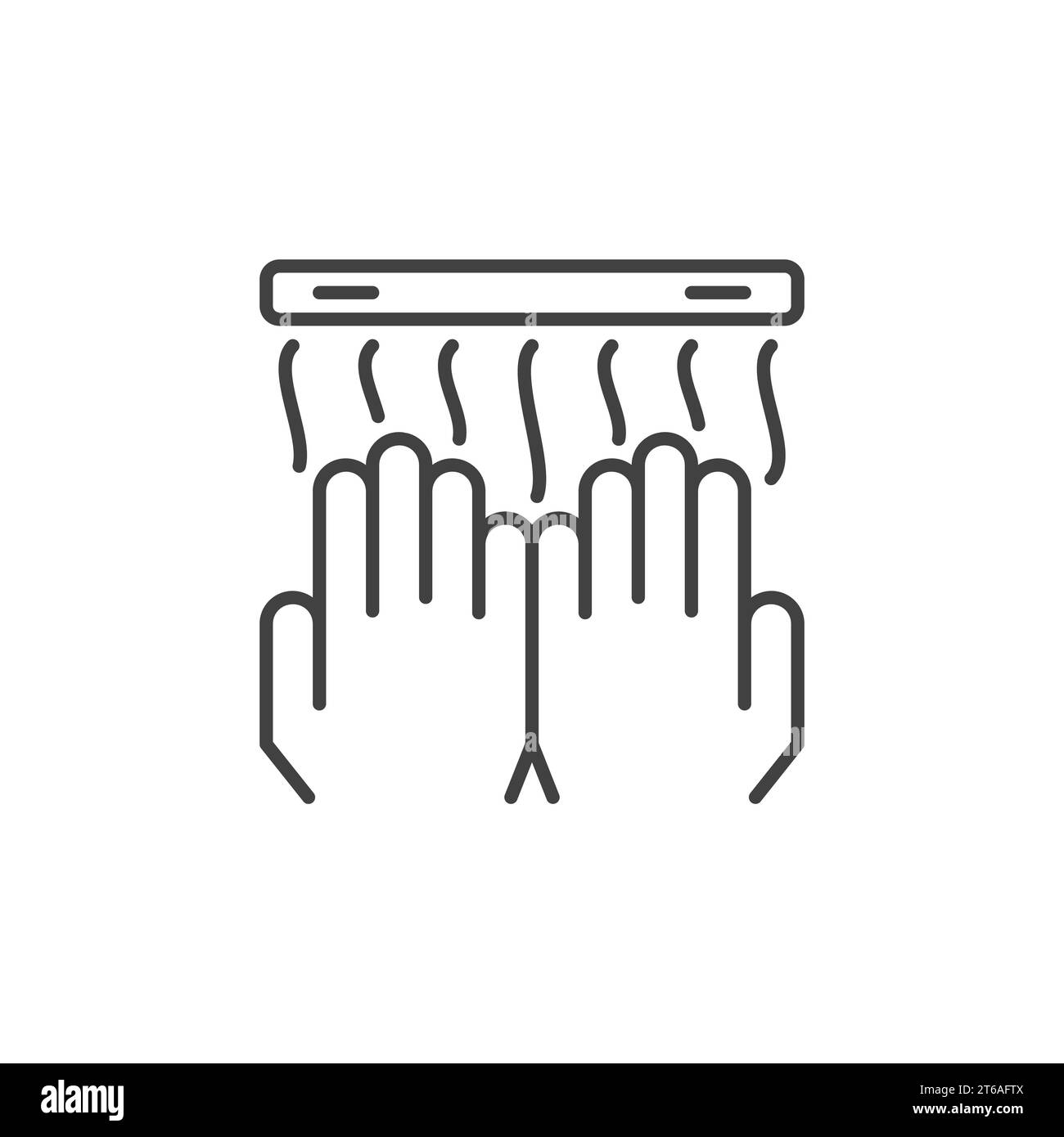 Icône de concept de vecteur de sèche-mains ou signe dans le style de ligne mince Illustration de Vecteur