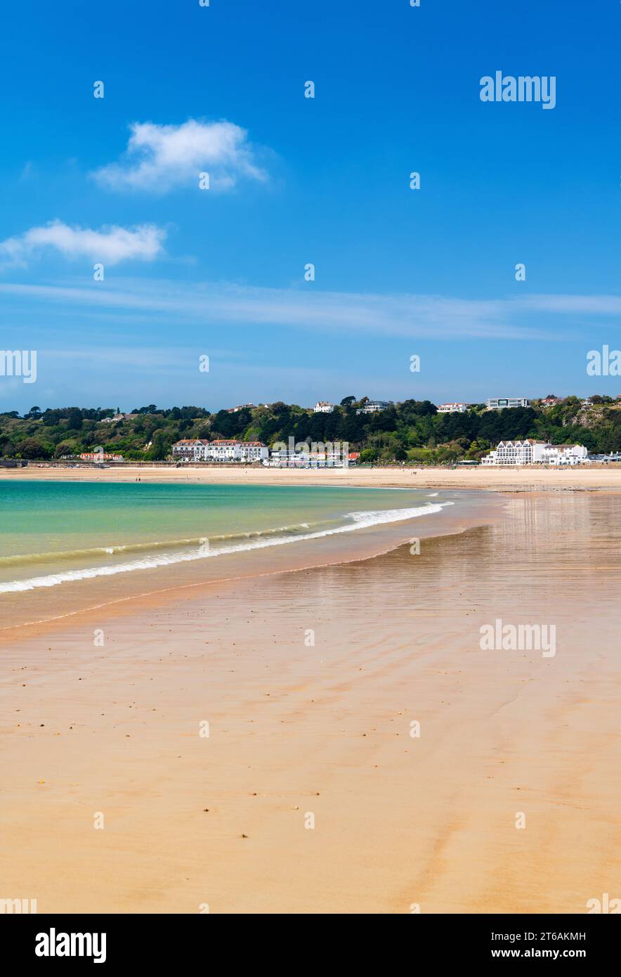 Plage de St Brelade sur la côte sud-ouest de Jersey, îles Anglo-Normandes Banque D'Images