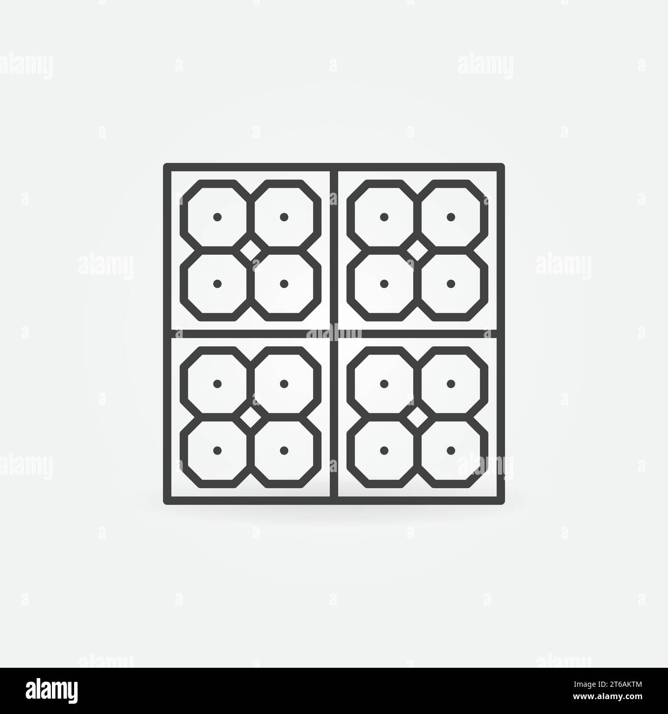 Icône de concept de ligne mince de vecteur de tuile de céramique de mur ou de plancher ou élément de conception Illustration de Vecteur