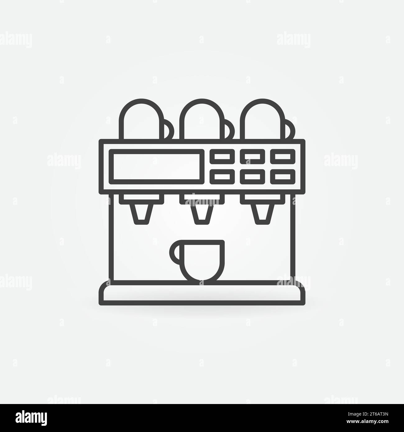 Icône de concept de vecteur de ligne de cafetière numérique programmable ou élément de logo Illustration de Vecteur