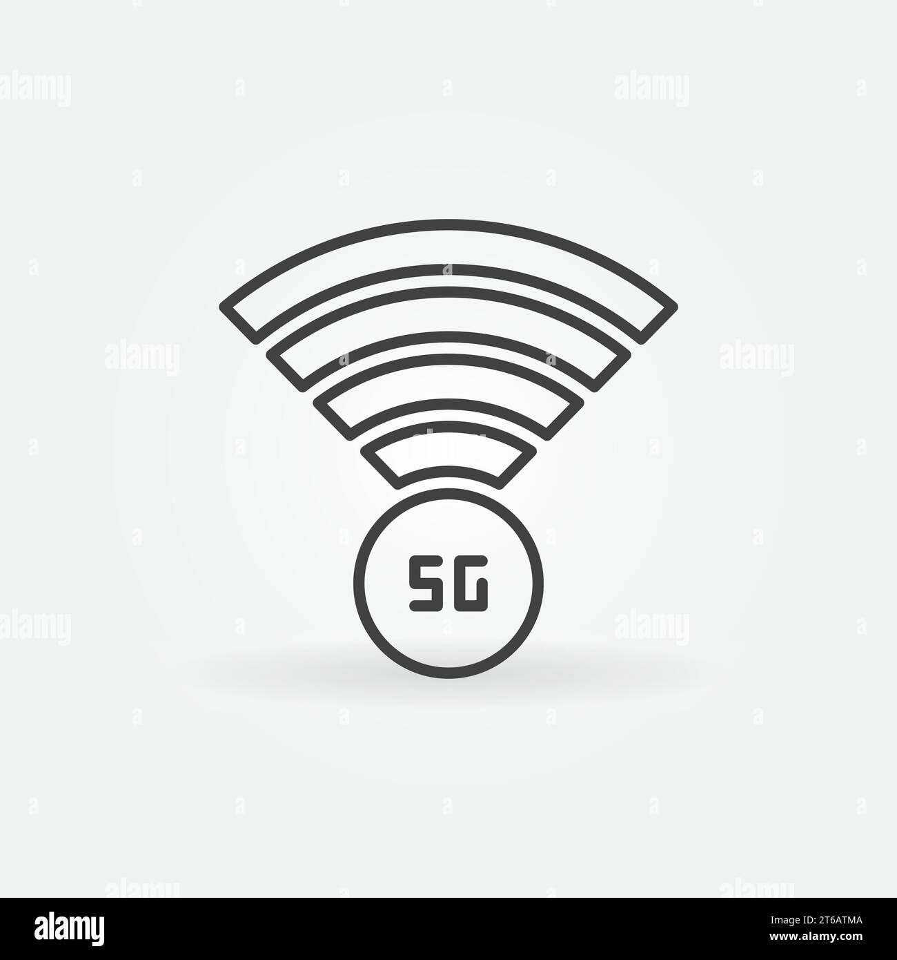 Icône vectorielle ou symbole de contour de concept d'antenne 5G dans le style de ligne fine Illustration de Vecteur