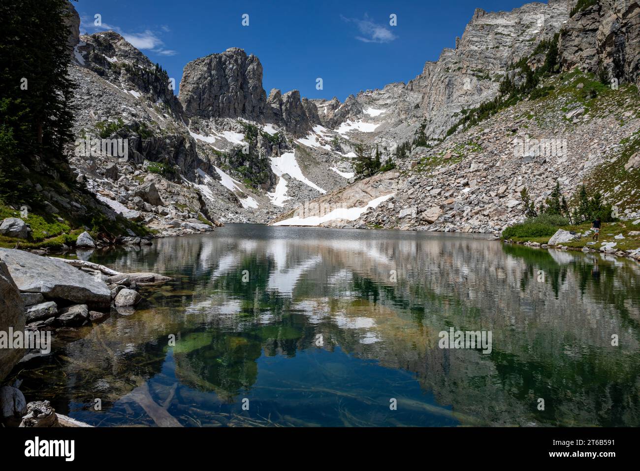 WY05757-00...Wyoming - Lac des Crags, Hanging Canyon, Parc national de Grand Teton. Banque D'Images