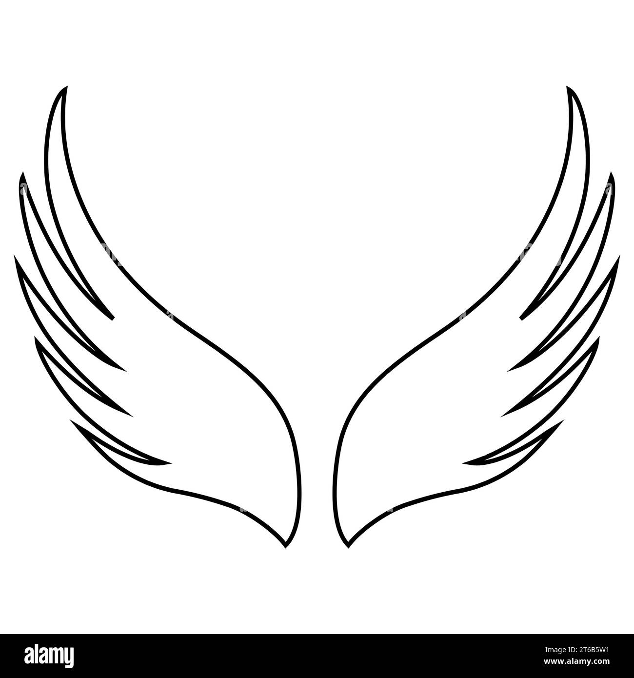 Icône des ailes d'oiseau de colombe, symbole des ailes de colombe pureté, lumière, paix Illustration de Vecteur