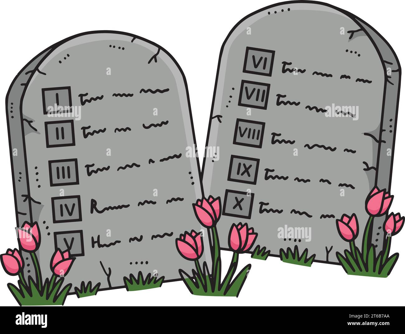 Christian dix Commandements Tablets Clipart Illustration de Vecteur