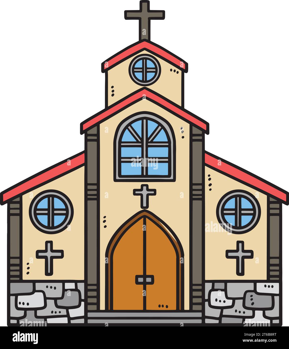 Christian Church Cartoon Colored Clipart Illustration de Vecteur