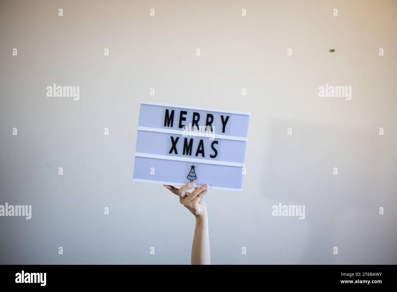 fond minimaliste de signe de noël joyeux Banque D'Images