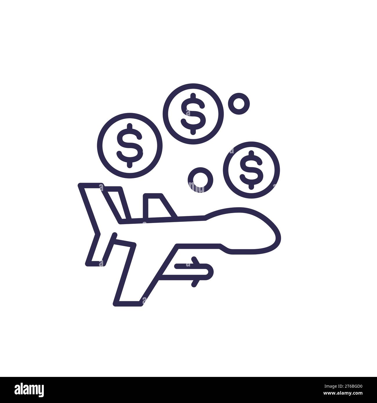 icône de ligne de dépenses militaires, vecteur Illustration de Vecteur
