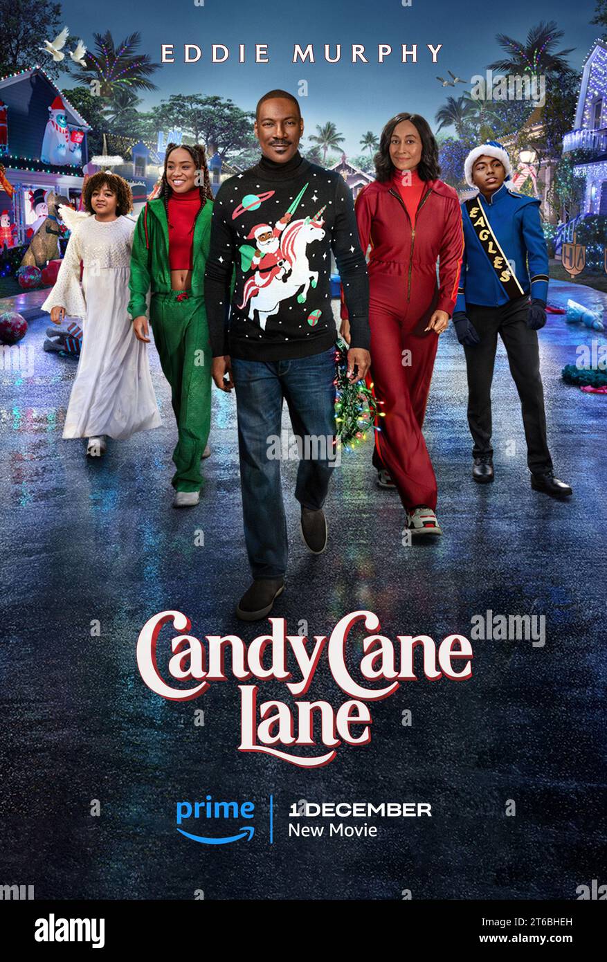 Affiche Candy Cane Lane Eddie Murphy Banque D'Images
