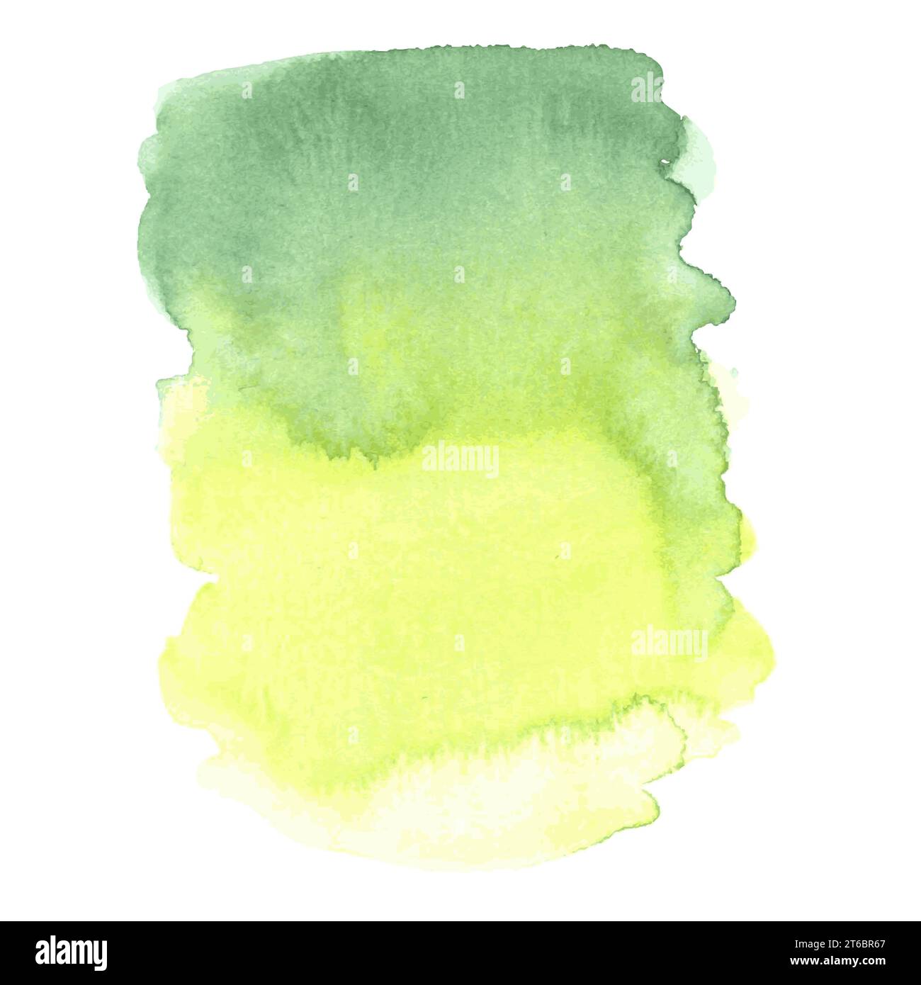 Tache d'aquarelle verte et jaune abstraite, isolée sur fond blanc. Illustration vectorielle. Illustration de Vecteur