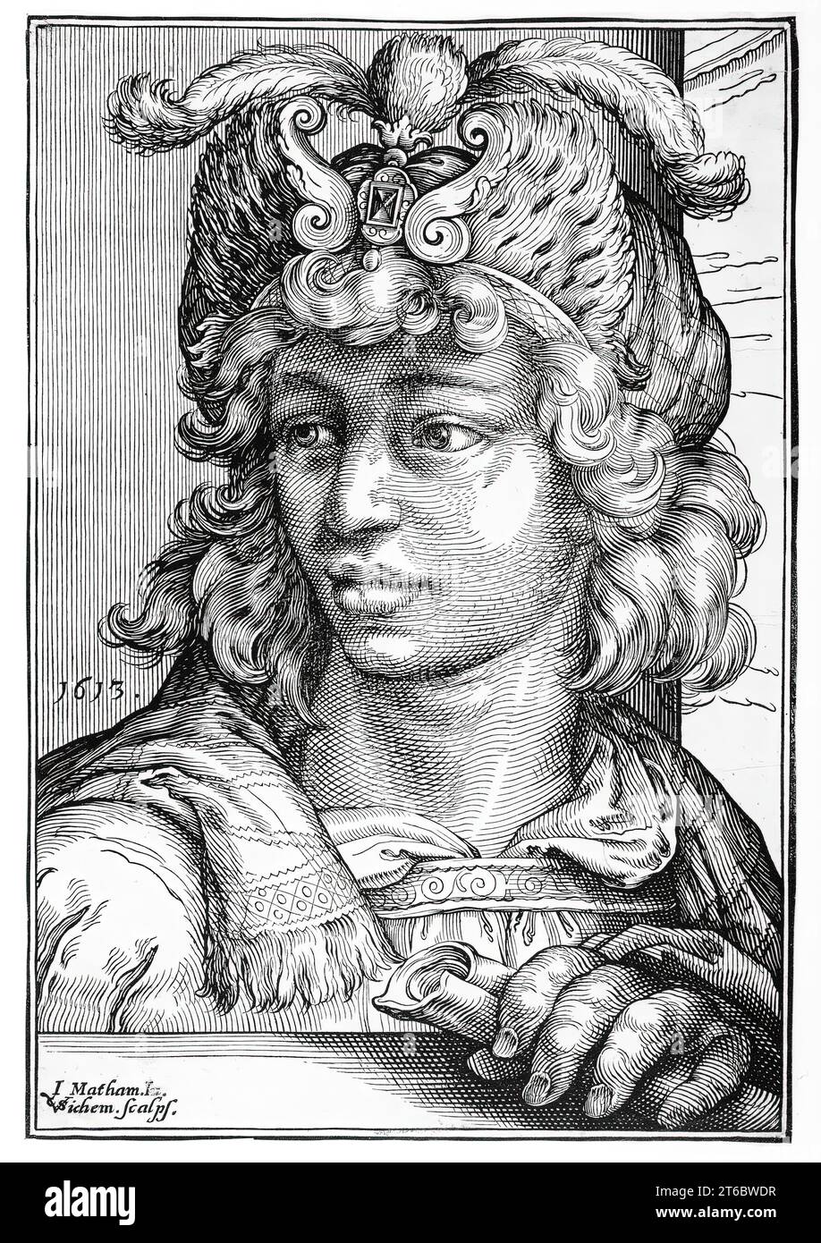Jeune homme avec un Turban, 1613. Banque D'Images