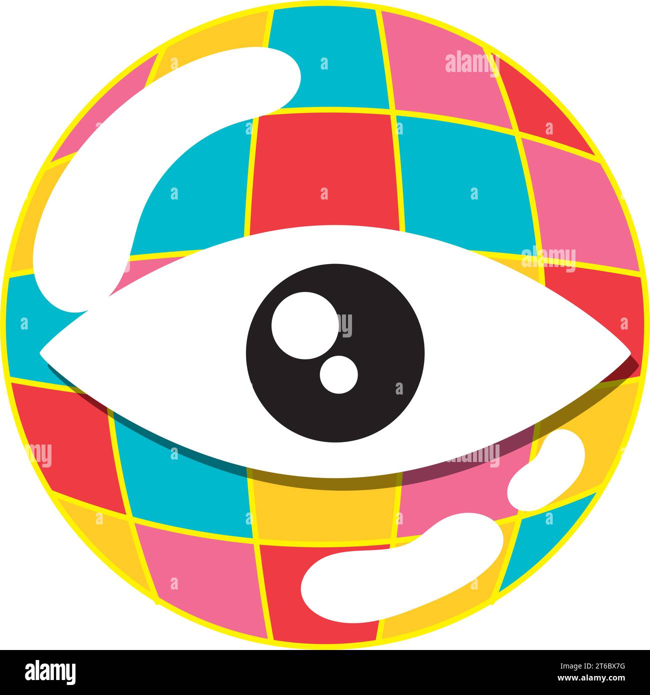 Vecteur de boule disco de partie colorée isolée Illustration de Vecteur