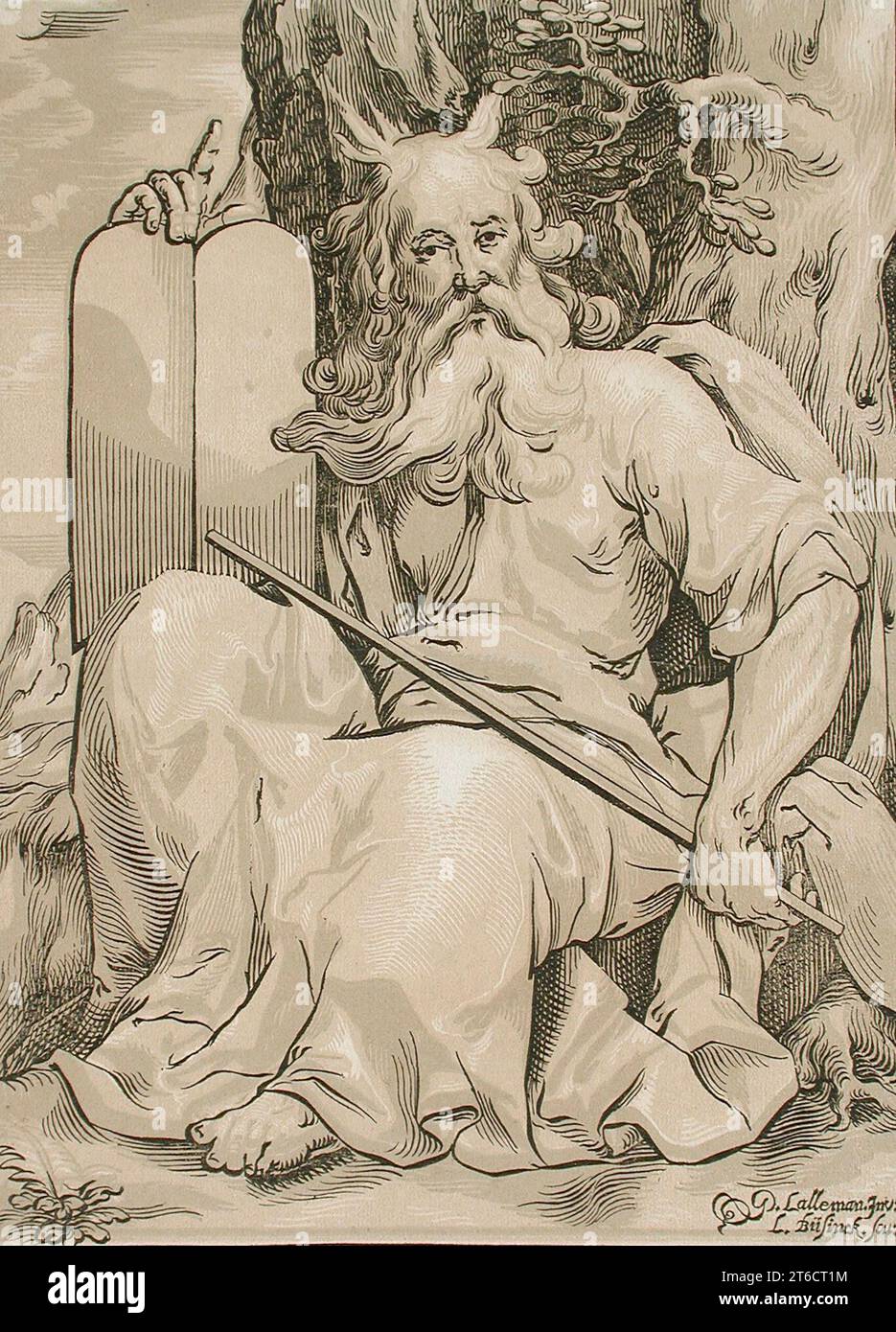 Moïse avec les tablettes de la Loi, 1623/30. Banque D'Images