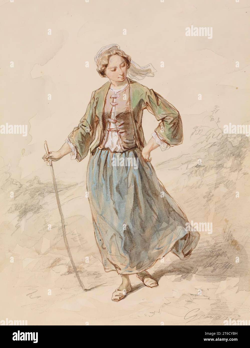 Peasant Girl, 1859-1865. Banque D'Images