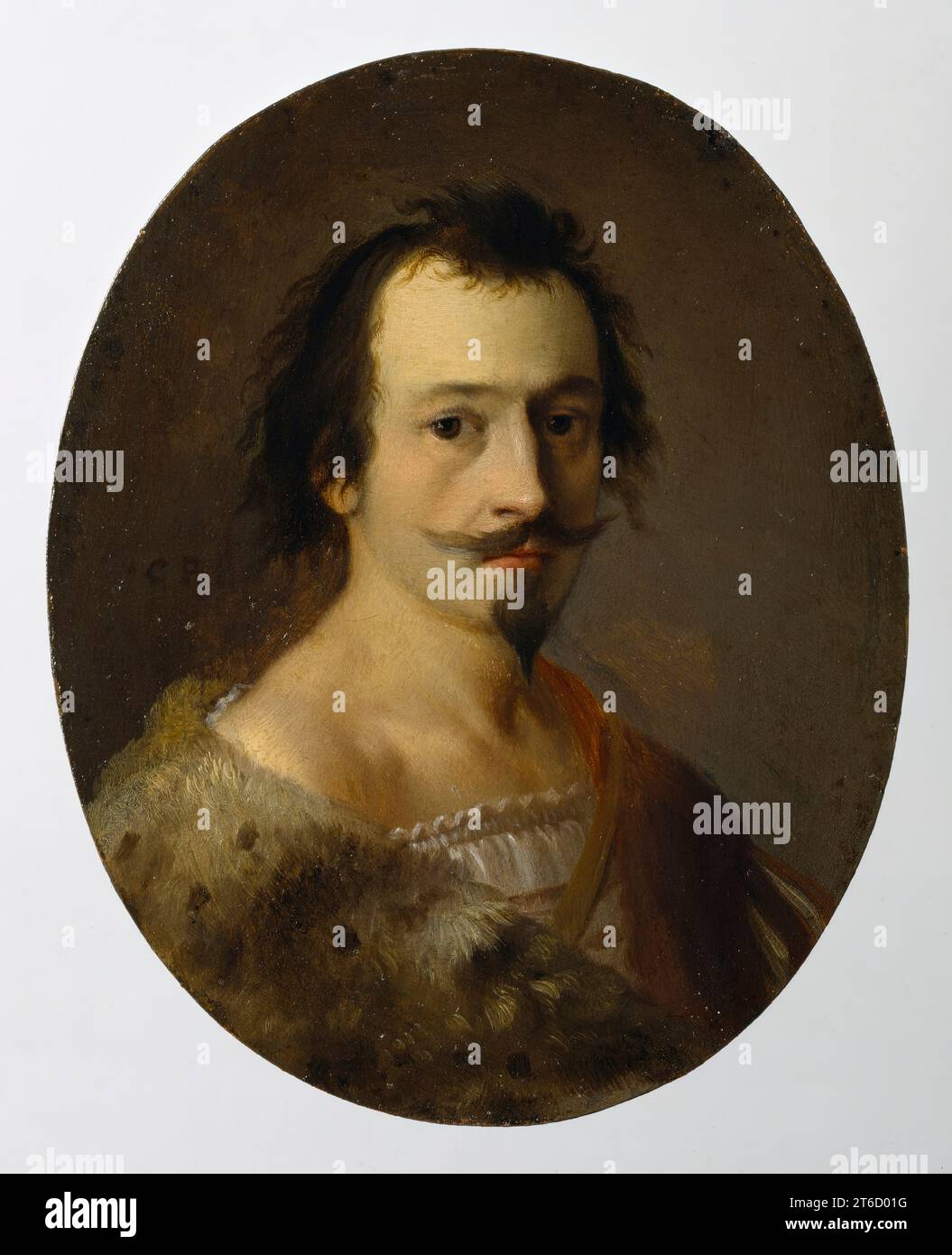 Portrait de Jan Pellicorne, c1626. Ce portrait délicat et fantaisiste et sa paire ont probablement été faits comme souvenirs du mariage en 1626 de Jan Pellicorne (1597-après 1653) et Susanna van Collen, tous deux issus de riches familles de marchands. La peau de léopard jetée en raquettes sur son épaule, sa blouse et la sangle (pour un carquois) évoquent tous la vie romantique, sans souci, mais strictement imaginaire des bergers grecs anciens, popularisée par les productions théâtrales de l'époque. Ses cheveux soigneusement effilochés suggèrent un berger, mais sa moustache soignée et sa bouc le marquent comme un vrai gentleman. Banque D'Images