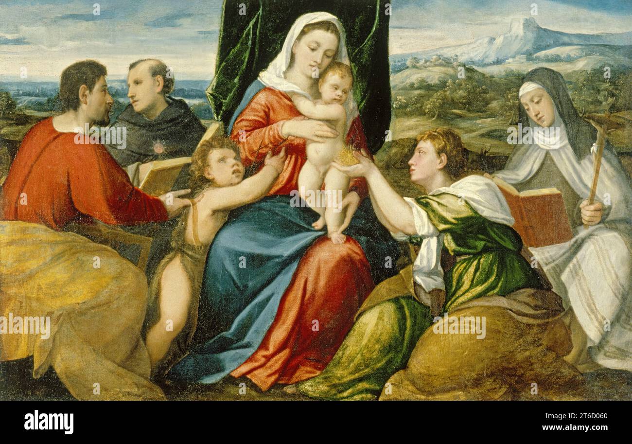 Madonna et enfant avec les saints, 1540-1549. Banque D'Images