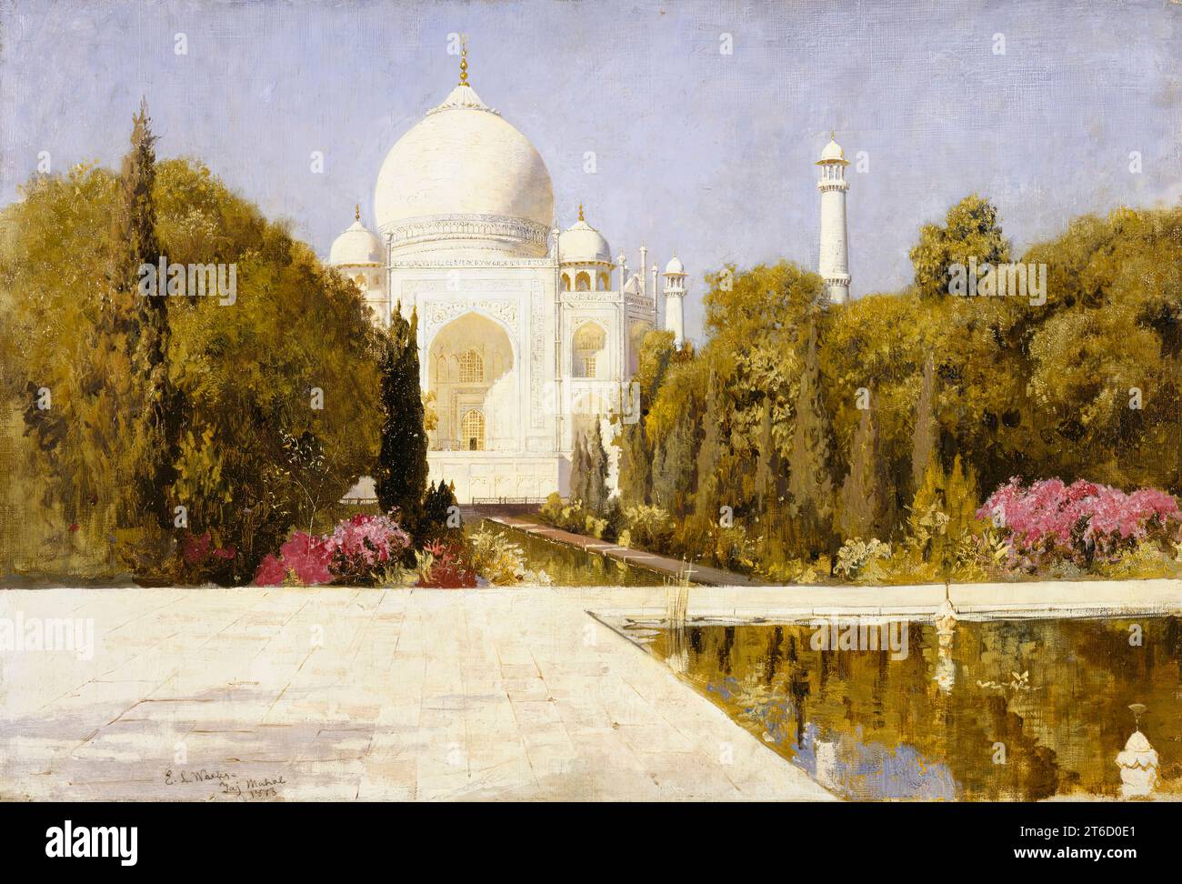 Le Taj Mahal, 1883. ; Le célèbre tombeau érigé dans la ville indienne d'Agra en 1630 par Shah Jahan pour sa femme. Banque D'Images