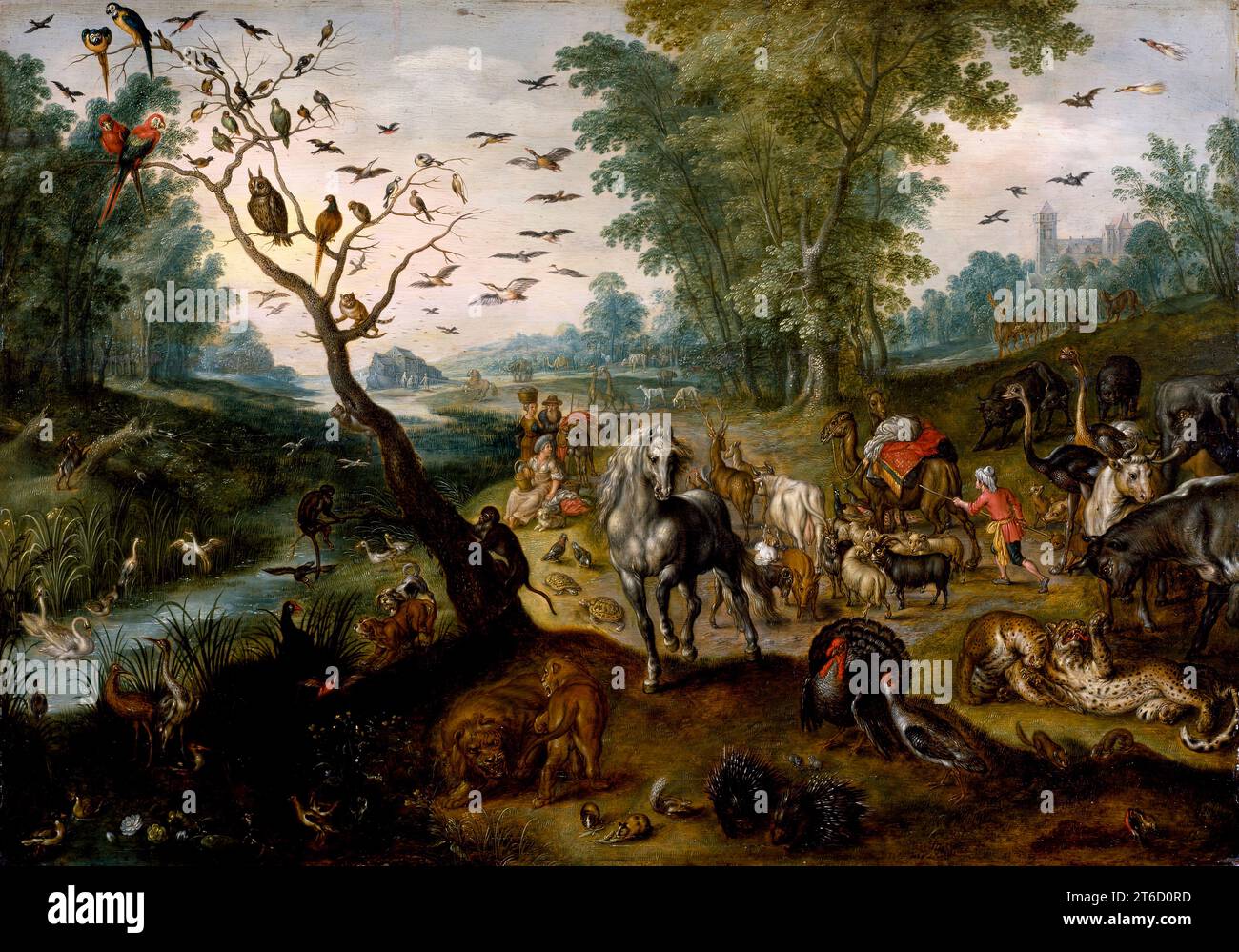 Famille de Noé Assemblant des animaux avant l'Arche, c1660. Banque D'Images