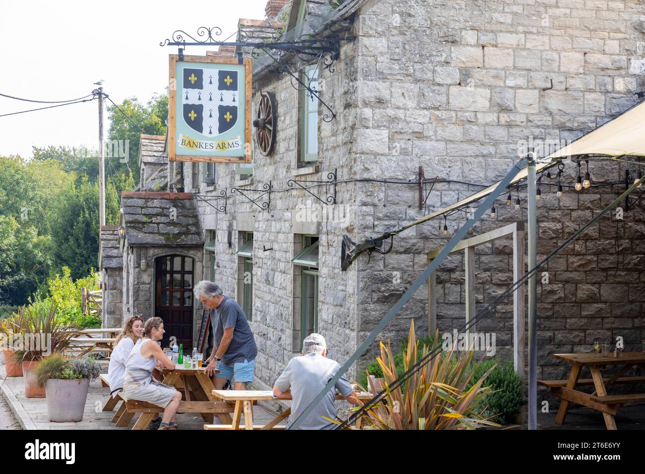 Studland Dorset Angleterre, Banks Arms maison publique et restaurant près de Old Harry Rocks, Royaume-Uni, 2023 Banque D'Images