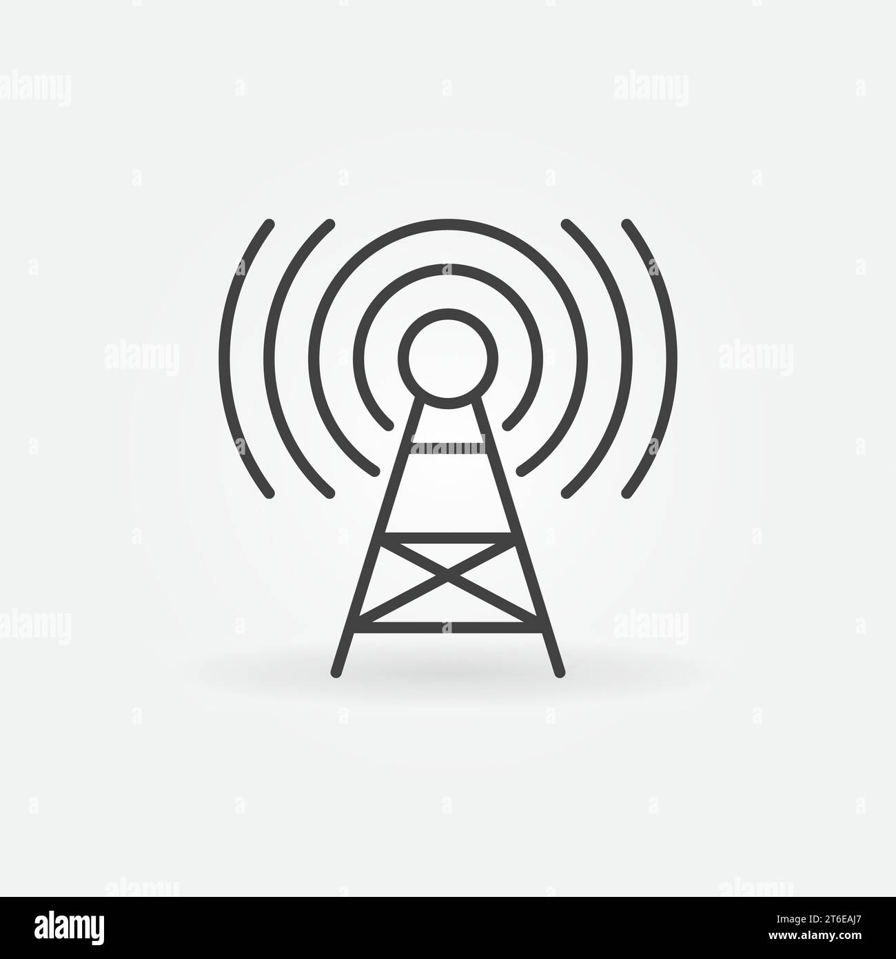 Icône de tour de signal 5G ou de contour d'antenne. Symbole de concept de ligne mince de vecteur de pollution électromagnétique Illustration de Vecteur