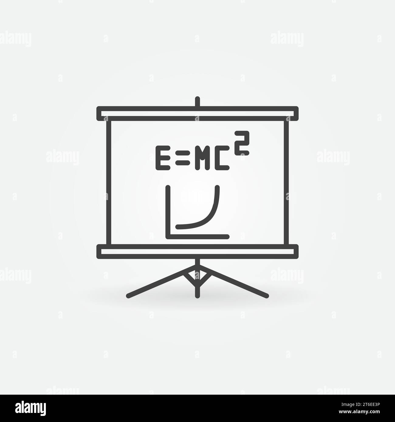Icône de concept vectoriel de contour de Physics Presentation Board ou élément de conception Illustration de Vecteur