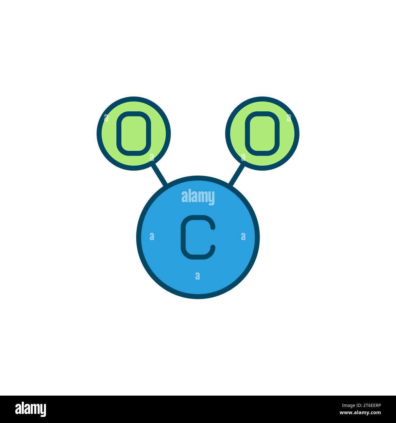 CO2 dioxyde de carbone vecteur de formule chimique concept icône ou symbole coloré Illustration de Vecteur