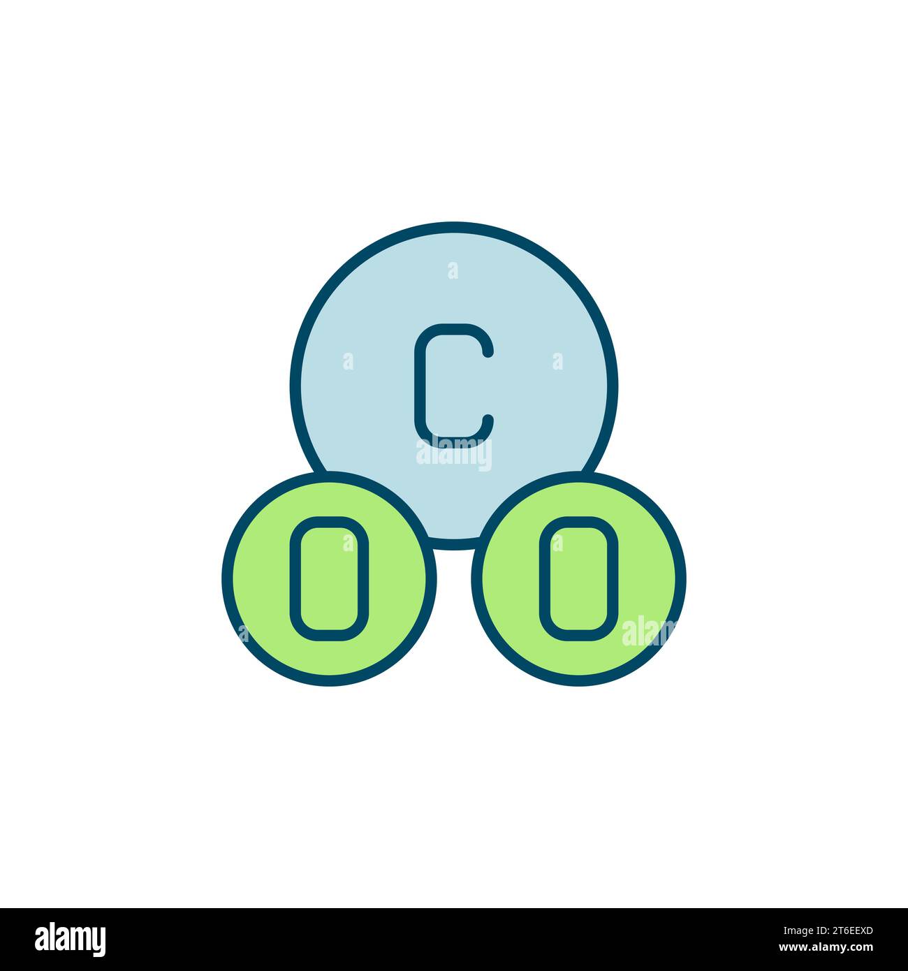 CO2 vecteur de formule chimique molécule de dioxyde de carbone concept icône ou symbole coloré Illustration de Vecteur