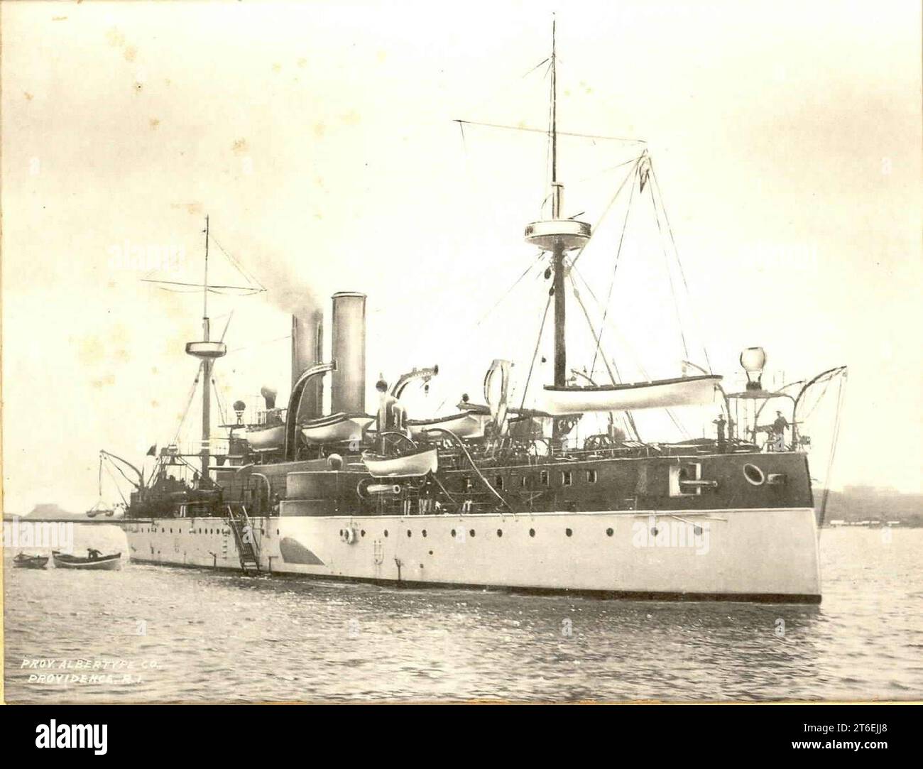 USS Maine ACR-1 dans le port de la Havane avant l'explosion 1898 Banque D'Images