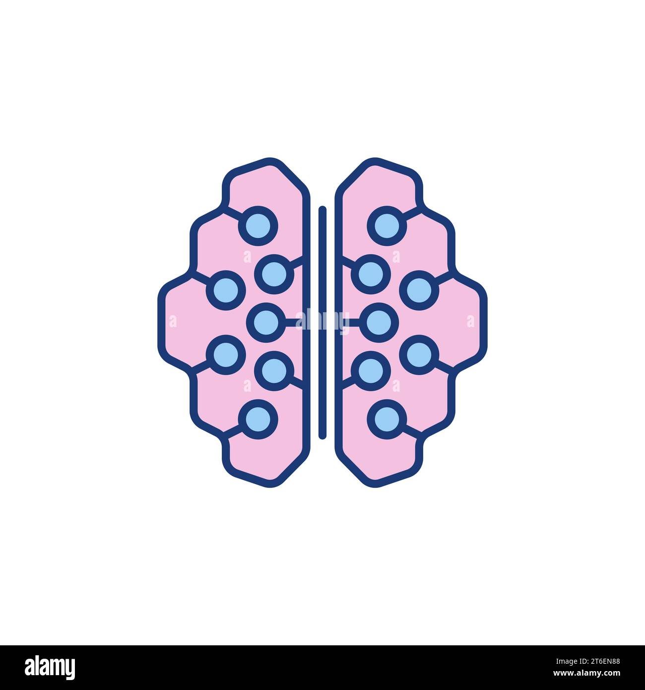 Icône de couleur des connexions neuronales dans le cerveau humain. Signe de concept Vector Symapses Illustration de Vecteur