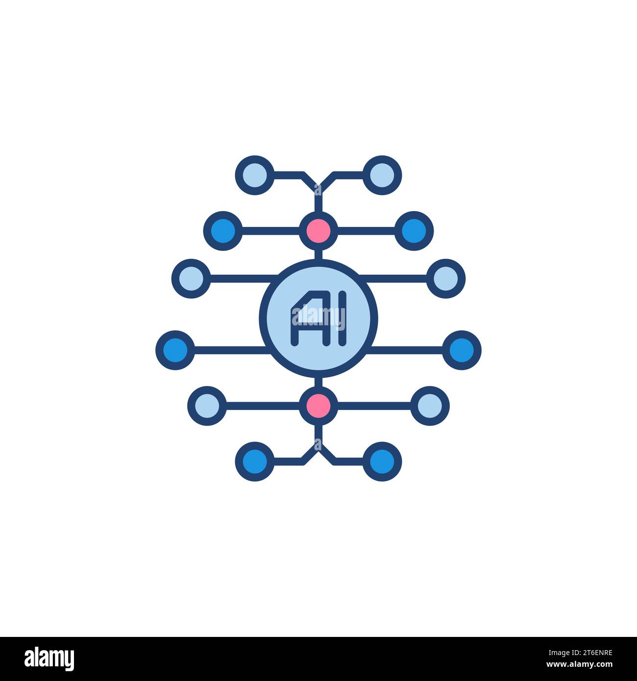 Icône cerveau numérique. Symbole coloré du concept d'intelligence artificielle Vector ai Illustration de Vecteur