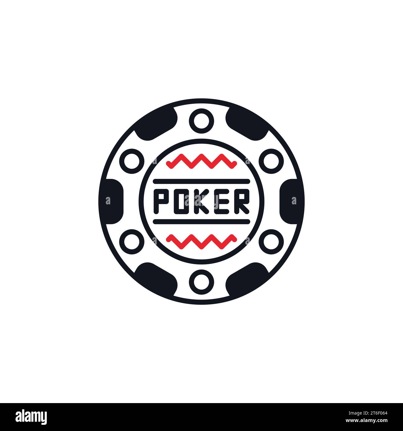 Poker Casino Gambling Chip vecteur concept d'icône créative solide ou élément de logo Illustration de Vecteur