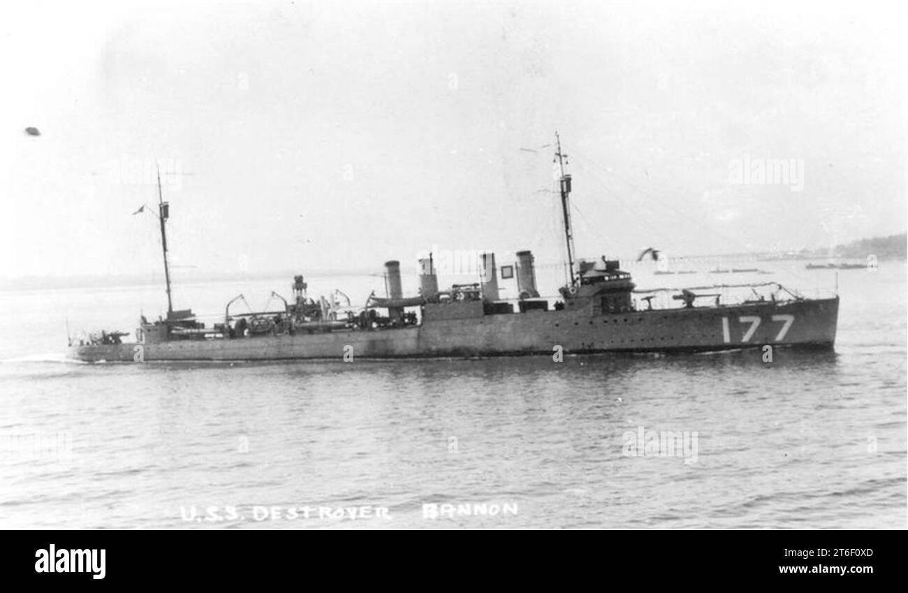 USS O'Bannon (DD-177) en cours, vers 1920 Banque D'Images