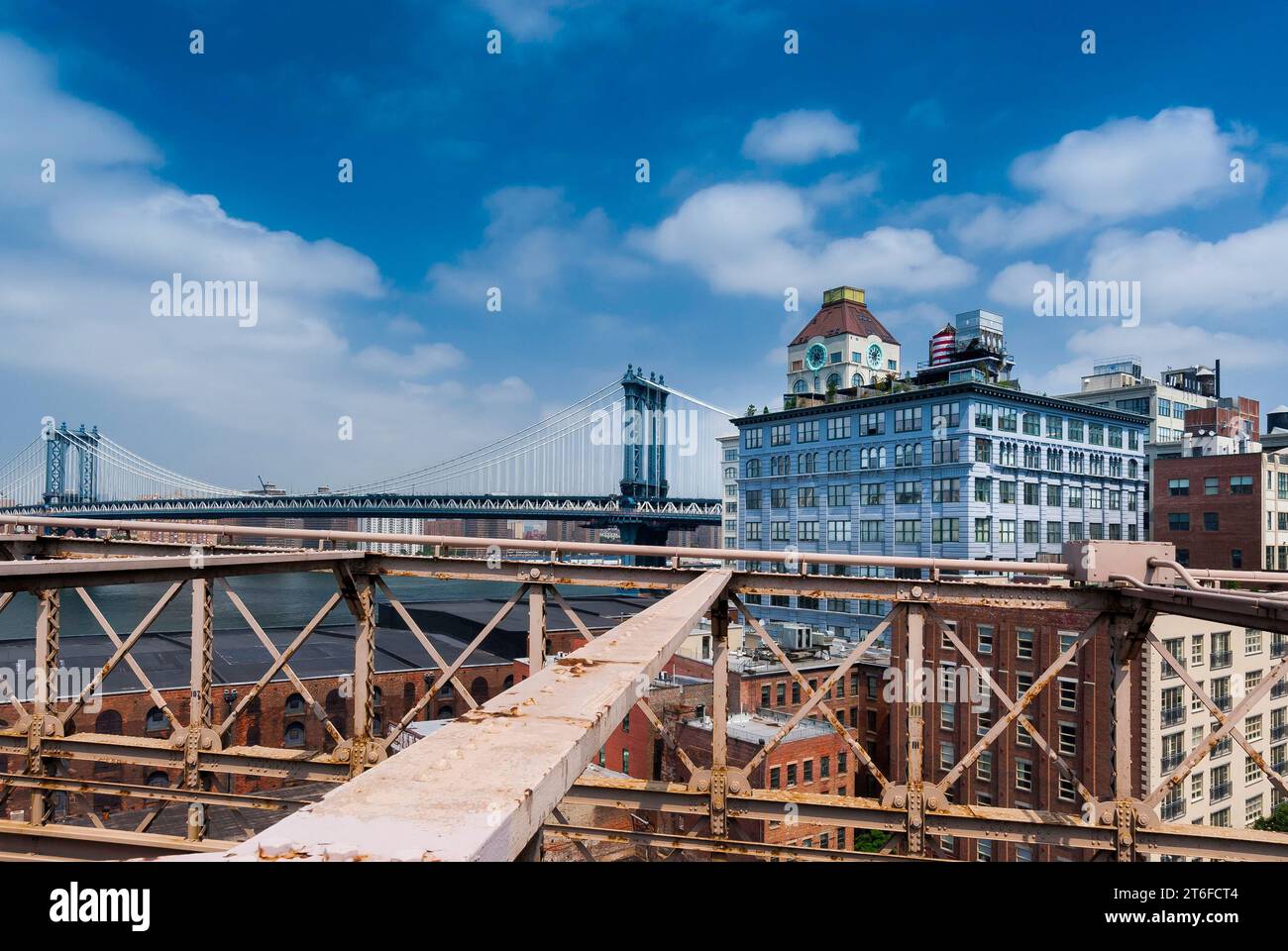 Brooklyn Bridge, Manhattan Bridge, historique, histoire, construction, architecture, New York, États-Unis Banque D'Images