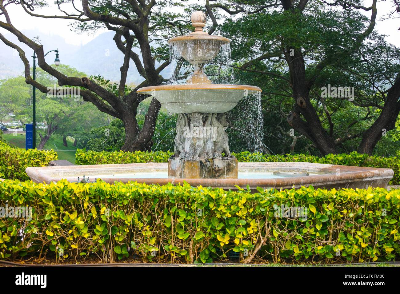 Fort Shafter, Hi, USA - 3 février 2009 : Fontaine d'eau, décor pour 2001 film 'Pearl Harbor'. Banque D'Images