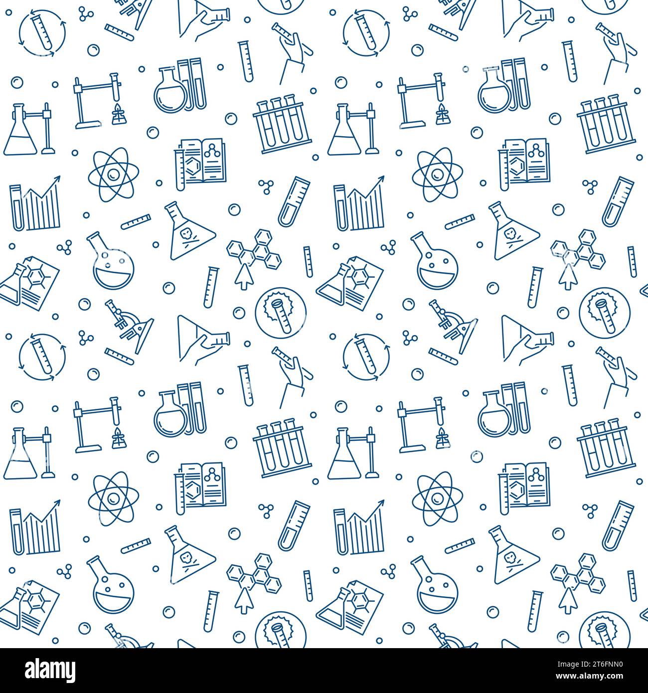 Motif chimique sans soudure minimal. Fond créatif de concept de vecteur chimique Illustration de Vecteur