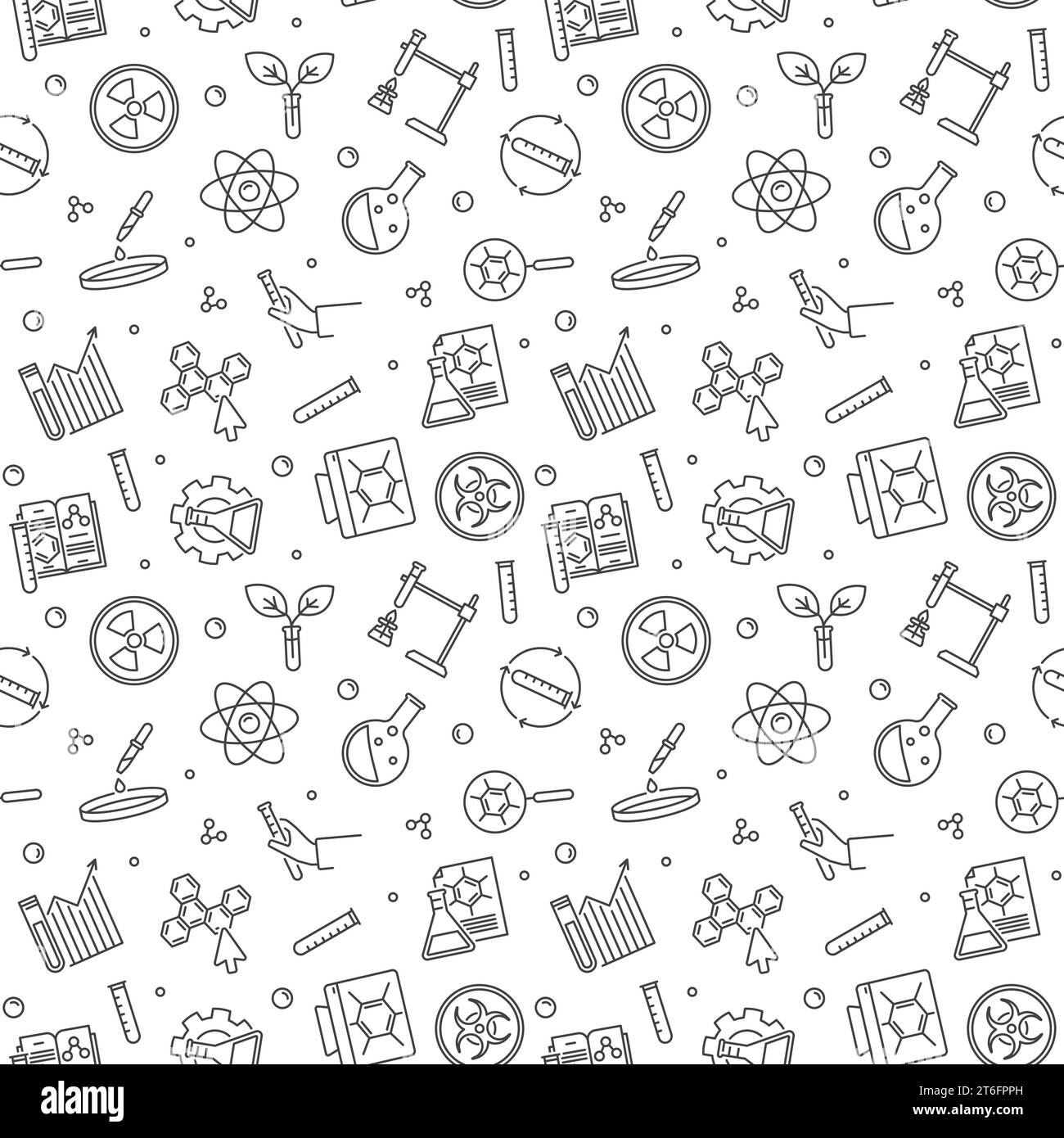 Vector Chemistry fond transparent. Concept chimique motif linéaire minimal Illustration de Vecteur