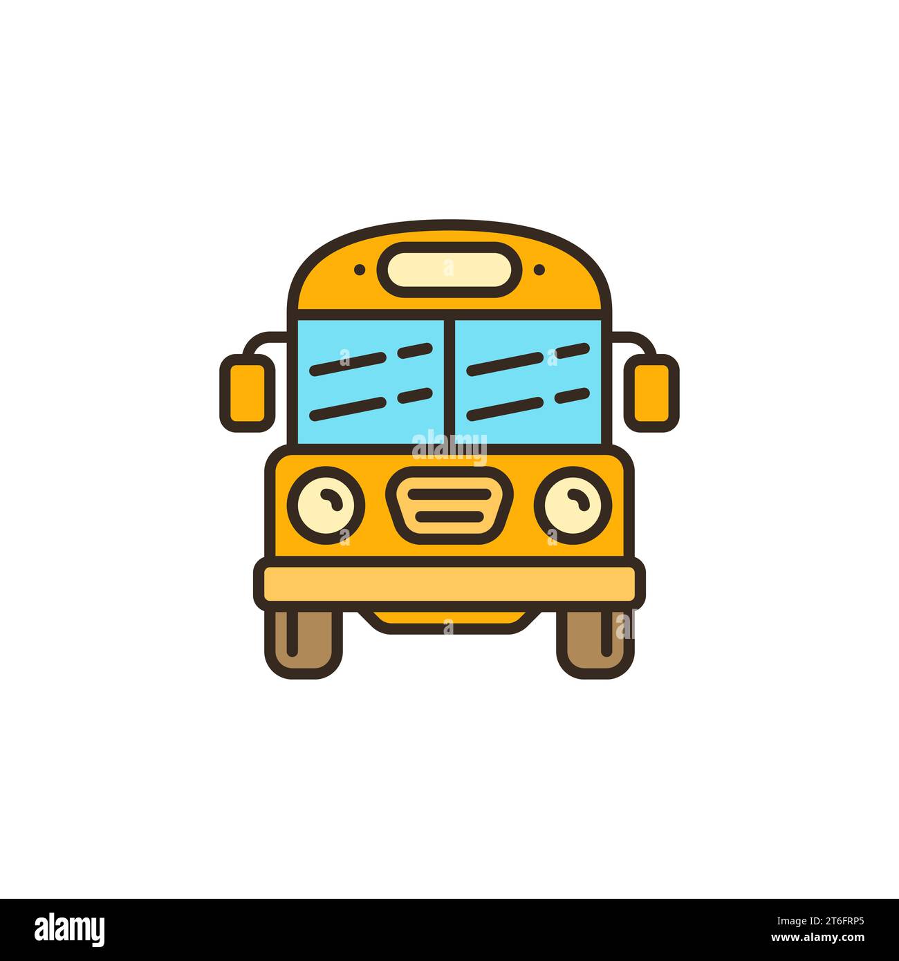 Old Yellow School bus vecteur concept icône ou signe coloré Illustration de Vecteur