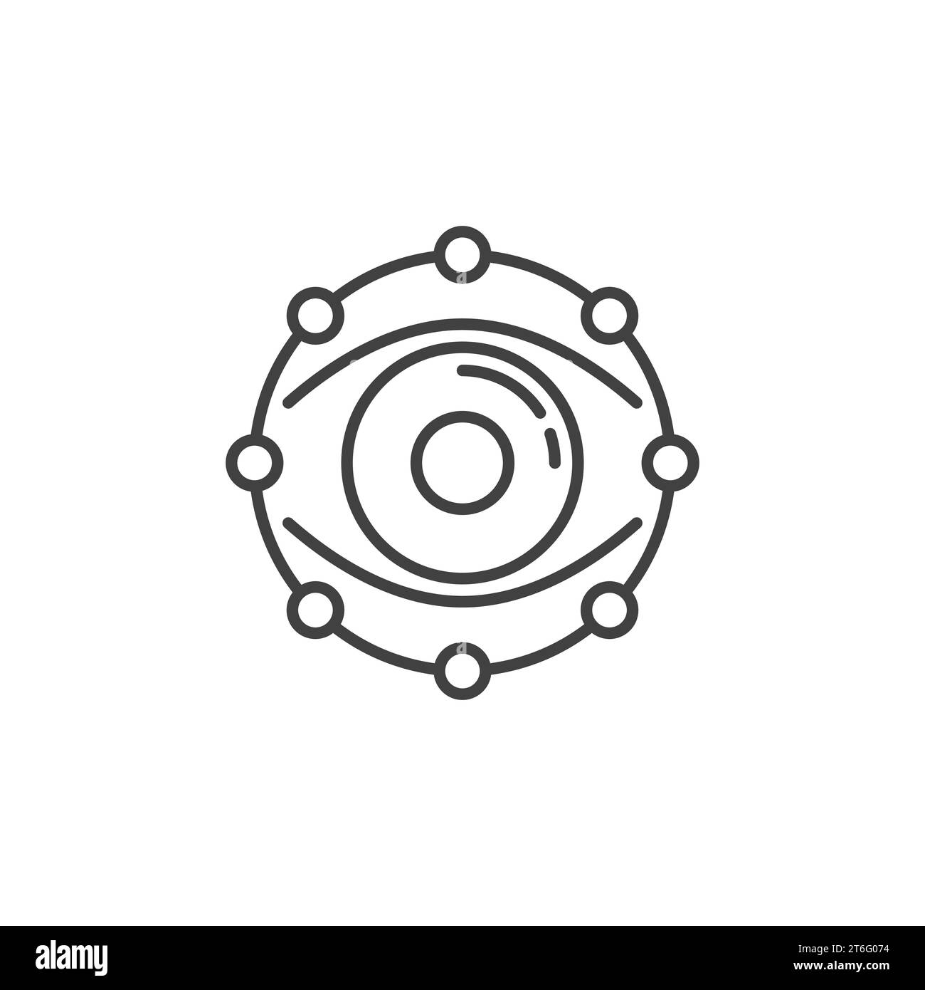 Icône ou signe de concept vectoriel de suivi des yeux du réseau neural en ligne fine Illustration de Vecteur