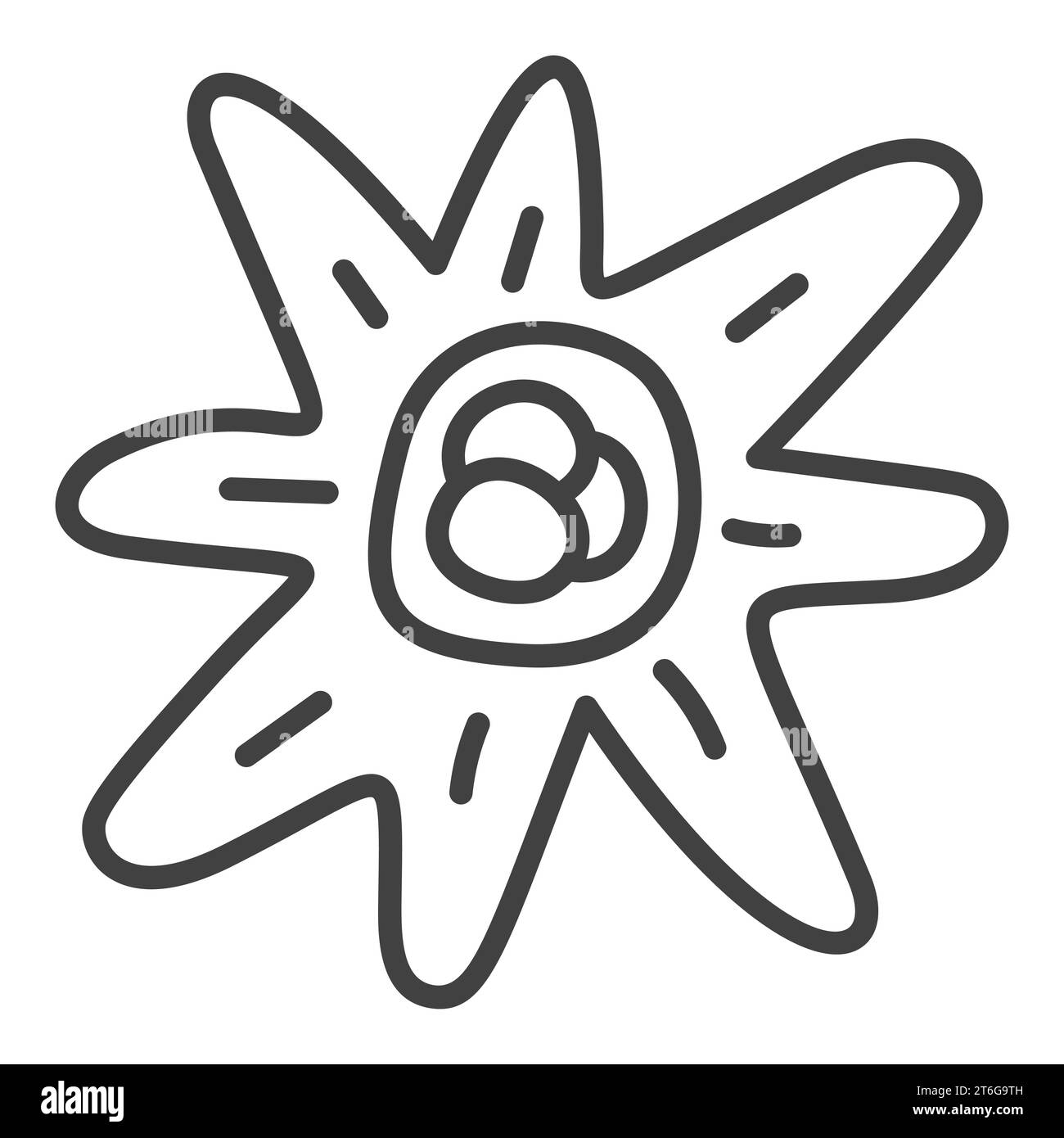 Symbole ou icône de trait fin de concept de vecteur de virus Illustration de Vecteur