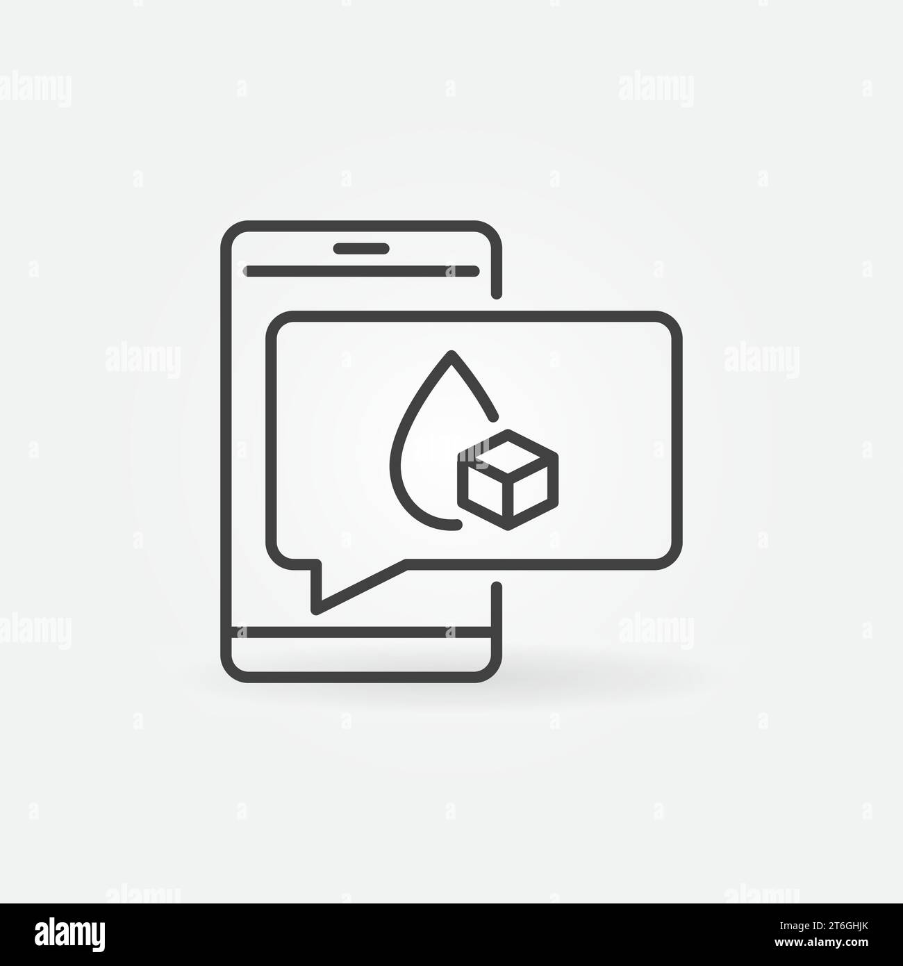Glucometer App dans le vecteur smartphone Blood glucose Monitoring concept Line icône ou symbole Illustration de Vecteur
